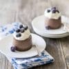 Baked Chocolate Ricotta with Blueberries and Cream