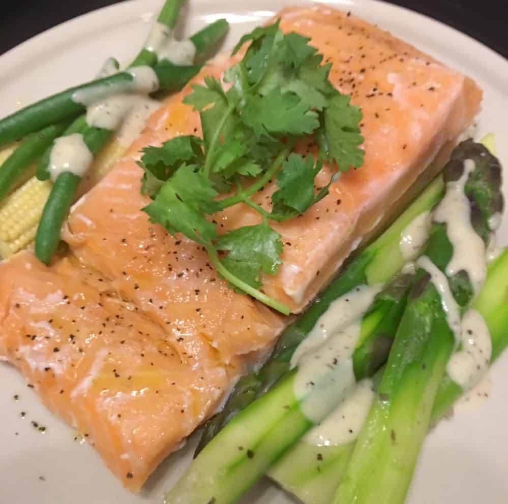 Thermomix Sous Vide Salmon with Cream of Mushroom