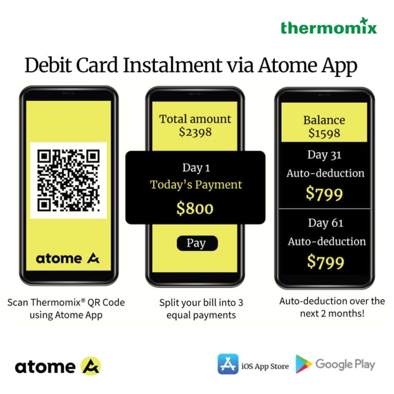 atome thermomix debit card payment