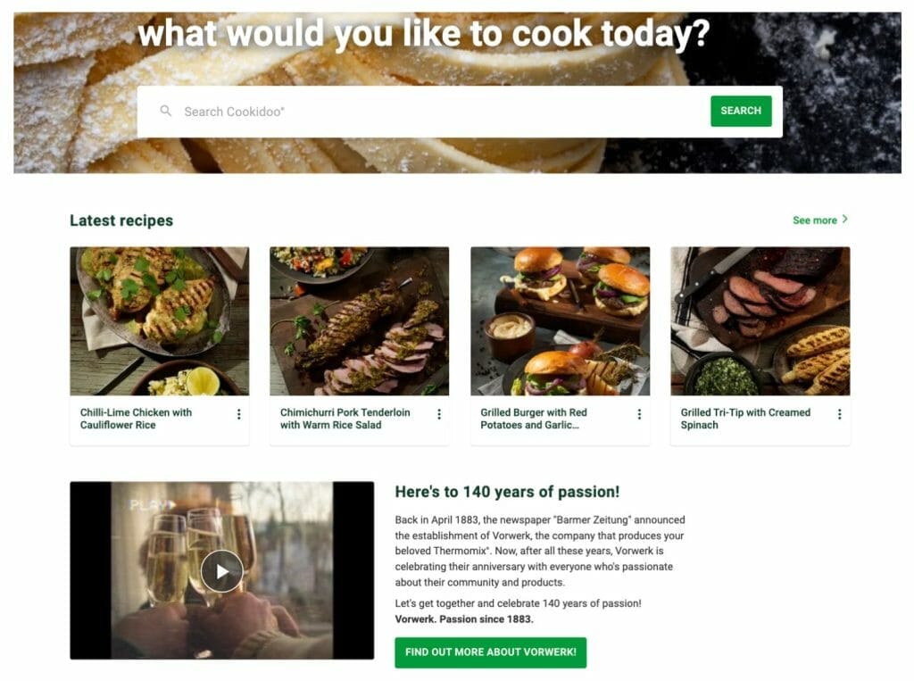 search recipes in cookidoo